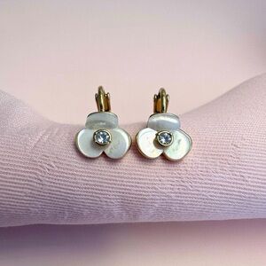 Kate Spade Gold and Cream Stud Earrings